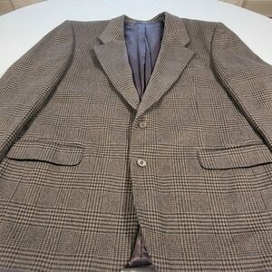 Gianfranco Ruffini Cashmere Blend Blazer 46R Men's Plaid Two Button‎ Sport Coat
